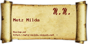 Metz Milda névjegykártya
